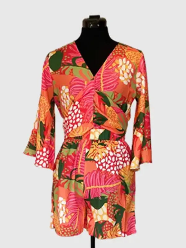 Women Printed Standard Orange Jumpsuits