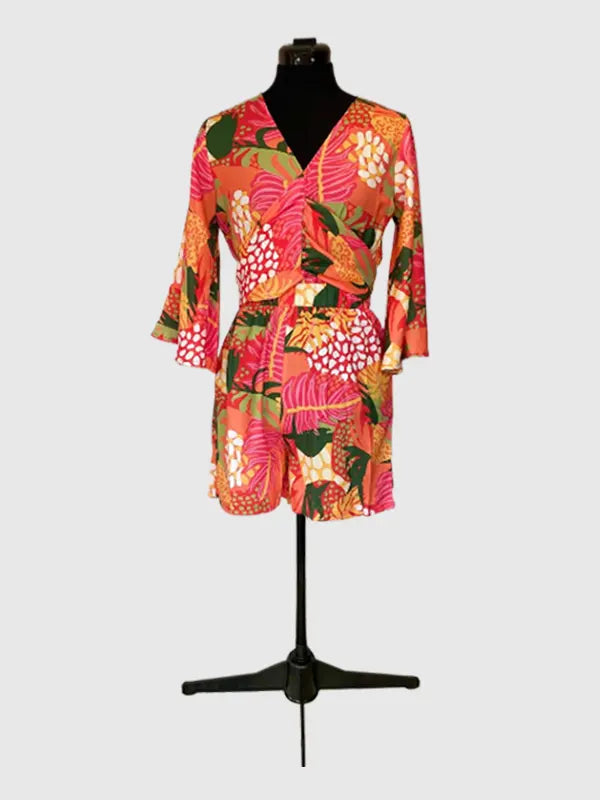 Women Printed Standard Orange Jumpsuits